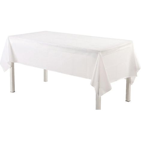 lot De 10 Nappes De Couleur Unie (blanc 137274cm) Pour Tables Rectangulaires Nappes Jetables En Plastique Blanc Pour Les Ftes D'anniversaire, Mar (1/5)