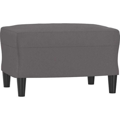 vidaXL Reposapiés de cuero sintético gris 60x50x41 cm (1/2)