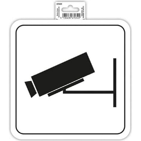 Exacompta - Ref. 67032E - 1 pannello autoadesivo VIDEO SURVEILLANCE - In PVC antiscivolo e resistente ai raggi UV - Dimensioni pannello : 20 x 20 cm - Bianco e nero (1/4)
