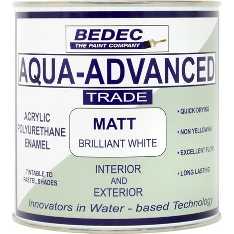 Bedec Aqua Advanced Paint Matt - Brilliant White - 2.5 Litre