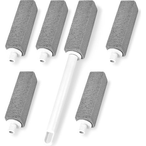 Lot de 6 Pierre Ponce Brosse WC avec Manche Long,Nettoyant pour Toilettes en Pierre Ponce RemplaçAble,Peut dans La Cuisine, Bain, Piscine, éViers, Piscine, Baignoire, Carreaux, Grilles (1/5)