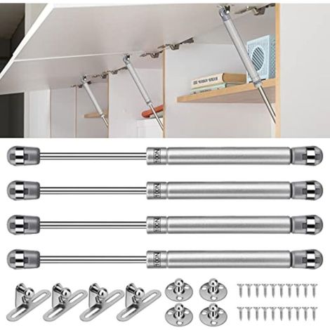 Verin Hydraulique, Vérins à Gaz 4pcs Charniere Porte Cuisine100N Verin Meuble, Amortisseurs à Gaz pour Levage de Porte Armoire Meuble Cuisine Avec des Vis (1/4)