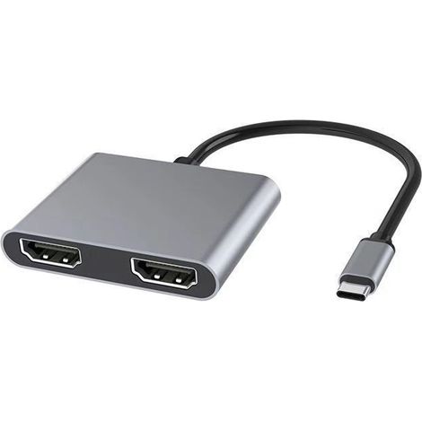 Dock Tipo C A HDMI Doble - Adaptador Multi Pantalla Con Entrega De Energía - Compatible Con Dispositivos Tipo C - 1 Unidad (1/5)