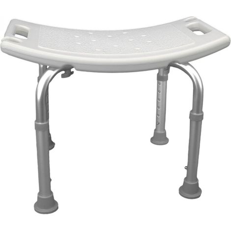 Siège de douche réglable en hauteur 36-51 cm – Antidérapant – Capacité 120 kg – Pieds en aluminium – Assise en polypropylène – Vivezen (1/4)