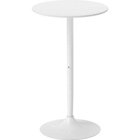 Table de bar ronde mange-debout, table bistro cuisine style contemporain, plateau laqué et cadre en acier (1/5)
