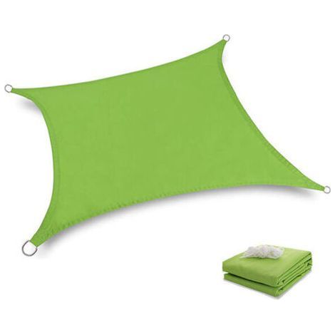 Shade Sail Sun Protection Rectangular Canvas, UV Resistant Car Awning with Rope and Ties for Garden, Terrace, Balcony, Camping, Pergola, Green (2x2m) DENUOTOP (1/5)