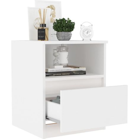 Table de chevet Blanc 40x40x50 2 (1/5)