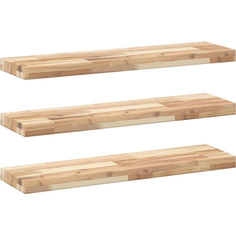 Maison Exclusive - Schweberegale 3 Stk. 100x20x4 cm Massivholz Ak