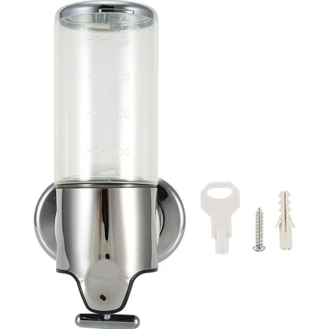AquaForge 6030 Wandmontierter, transparenter Flüssigseifenspender, manueller Shampoo-Spender mit Einzelbecher für Hotelbäder und öffentliche Toiletten (1/5)