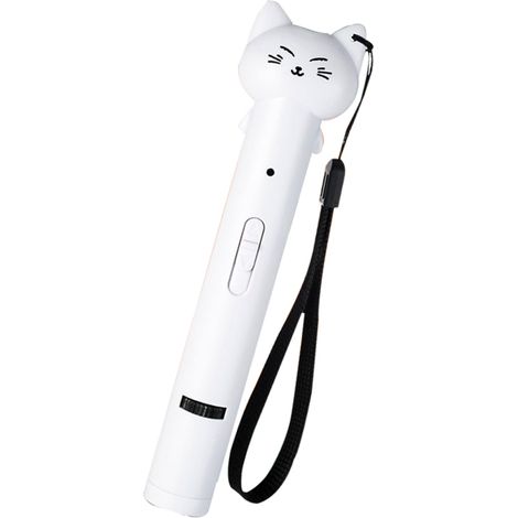Giocattolo interattivo per gatti: penna a infrarossi ricaricabile tramite USB-C con campanellino e bastoncino con piuma. Allevia la noia di gattini e gatti adulti.