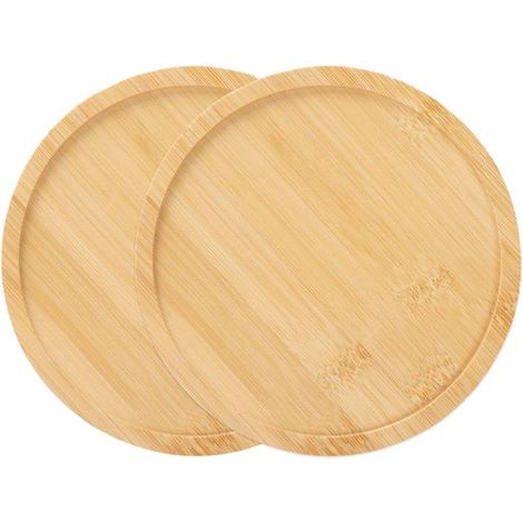Dessous de Verre Lot de 2 Marron Clair 25 cm de Diamètre - Sous-Verre pour Vaisselle Table et Cuisine (1/5)