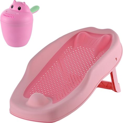 Baby Bath Aid Set with Hippo Rinse Cup, Non-Slip Support (1/5)