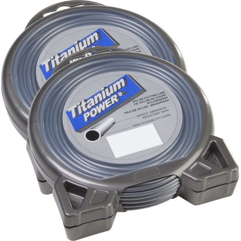 2 blisters fil débroussailleuse Rond 2,5 mm x 15 m Titanium Power (1/5)