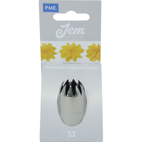 Jem - Bocchetta Decorativa Stella Curva in Acciaio Inox per sac à Poche, Grande, n. 3J (1/4)