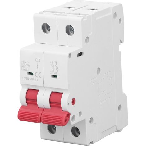 Interruttore automatico bipolare miniaturizzato con protezione contro le correnti di dispersione, interruttore pneumatico, 6 kA, elevata capacità di interruzione, 400 V, GYM10, 20 A (1/5)