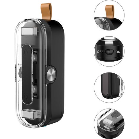Mini Scelleuse Transparente 2 en 1, Ouvre-Sachets et Scelleur Alimentaire Portable pour Snacks, Cuisine, Fraîcheur-Alovez-WCY (1/5)