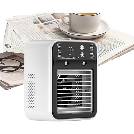 Ventilateur portable pour pièce silencieux 2 vitesses rafraîchisseur d’air maison chambre bureau garage cuisine dortoir usage intérieur été (1/5)