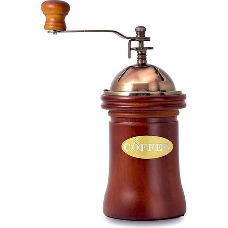 Manuelle Kaffeemühle aus Holz, Vintage-Handkurbel-Kaffeemühle mit einstellbarem Mahlgrad und Keramikmahlwerk