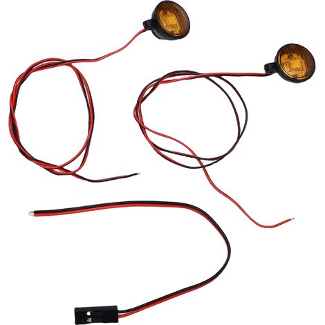 Phares LED ronds orange pour voitures télécommandées avec supports métalliques réglables (1/5)