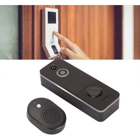 Sonnette vidéo, sonnette intelligente WiFi HD avec vision nocturne, caméra de judas électronique à distance pour usage domestique. (1/5)