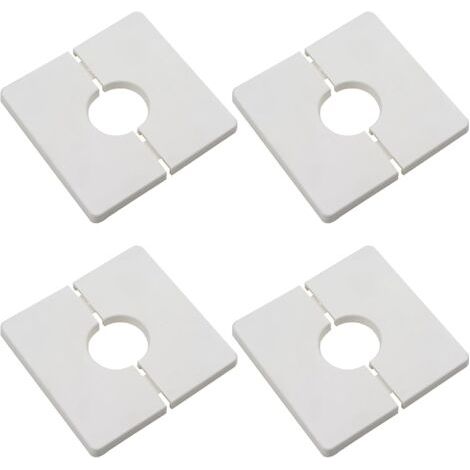 4-teilige geteilte Wandrosette, quadratische ABS-Kunststoffabdeckung mit einem Durchmesser von 33 mm, Rohrabdeckung für die Wandmontage, weiß, weiß