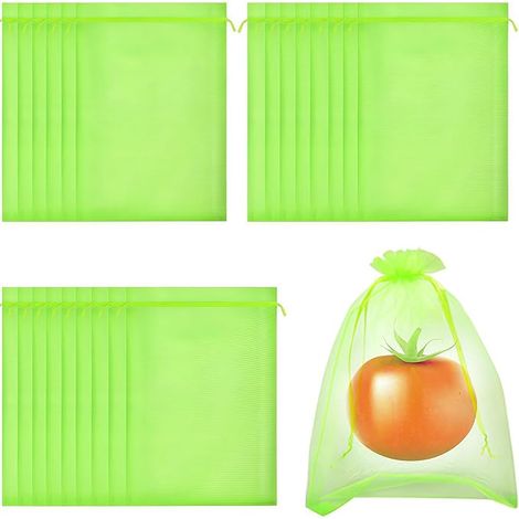 Lot de 25 sacs de protection pour raisins, 10 x 15 cm, avec cordon de serrage, filet à fruits, anti-insectes, en organza, pour protéger les fraises, les myrtilles, les tomates, contre les oiseaux, les (1/5)