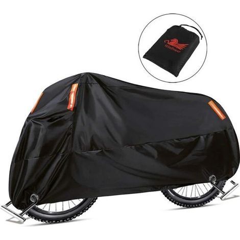 (noir)Housse de Vélo Bâche Protection Scooter Vélo Bicyclette Imperméable Polyester 210D WINPOWER XL étanche Couverture UV pluie Oxf 200CM (1/4)