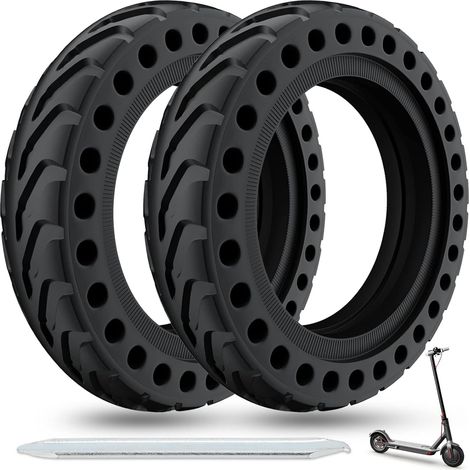 Pneu Plein pour Xiaomi M365/Pro/Pro 2 Trottinette Electrique,Anti Dérapant Anti Crevaison Increvable Solide 8,5 Pouces Avant/Arrière(2 Pièces) (1/5)