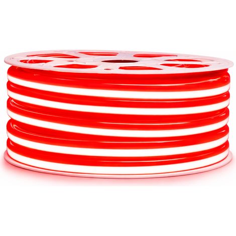 EPISTAR profesional 2835 120 LED/m "neón flexible" Cinta LED de 25 o 50 metros resistente al agua de color rojo (IP68)  Longitud: 25 metros