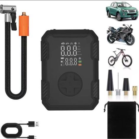 FLITI Cordless Tire Inflator, Portable Digital USB Rechargeable Air Compressor for Car, Bicycle, Motorcycle, and Balloons