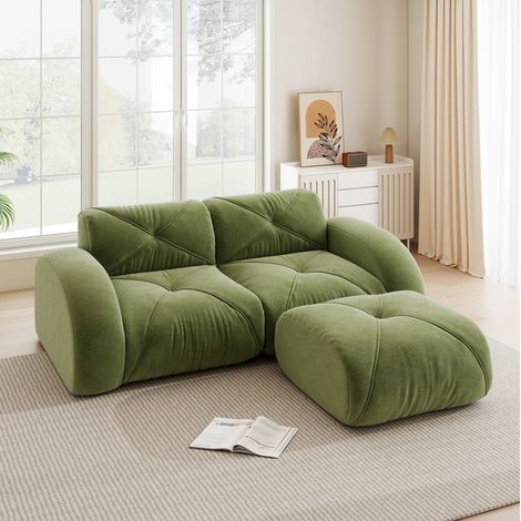canape modulaire chenille vert design sans cadre OKMYHOME (1/5)