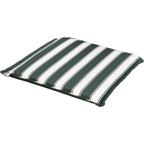cuscino per sedia da esterno con fantiasia a righe verdi, 38x38xh2.5 cm