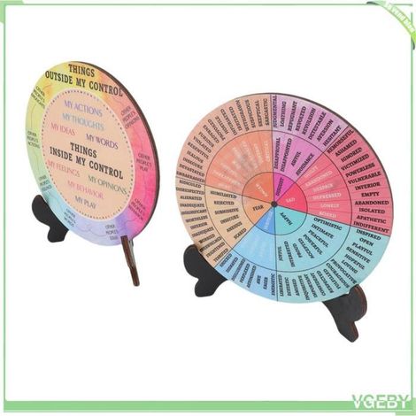 Roue des sentiments - FAFEICY - Tableau des émotions - Bois de peuplier - PVC - Intérieur (1/4)