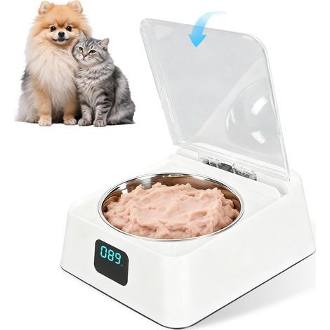 Distributeur Nourriture Humide Chat, Ouverture Intelligente à Induction, Distributeur Automatique Croquettes avec Bassin Alimentaire Amovible et Gamelle pour Aliments Humides et Secs (1/5)