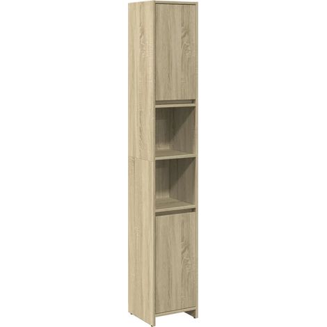 Armario de baño 30 x 30 x 183 cm 6 compartimentos estilo moderno madera de roble Sonoma 020049687 (1/5)