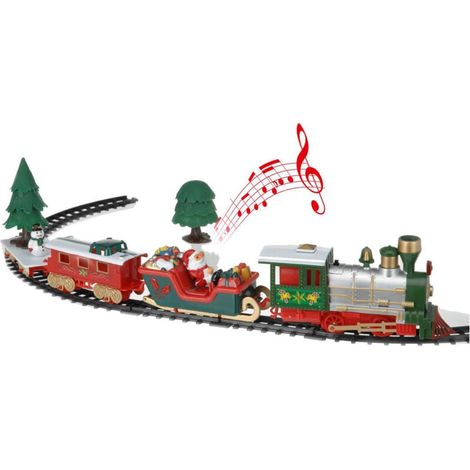 Weihnachtsmann-Musikzug – 22-teiliges Set – Gerade und gebogene Schienen – Für festliche Innendekoration – EHL (1/5)