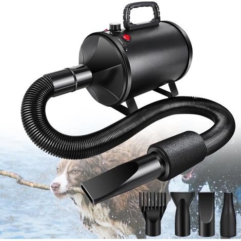 Sèche-cheveux pour animaux de compagnie-3500 watts-ultra silencieux-convient au soin des poils d'animaux-équipé de 4 buses d'air-vitesse et température du vent réglables