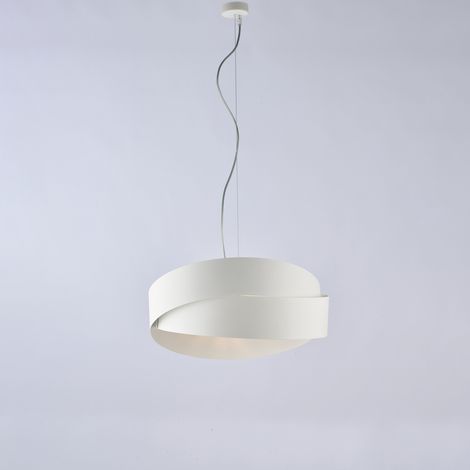 Astro Suspension En Fer Laqué Blanc Avec Câble Acier Orientable 2 Lumières 122 D.46 Bl207-2-Bco