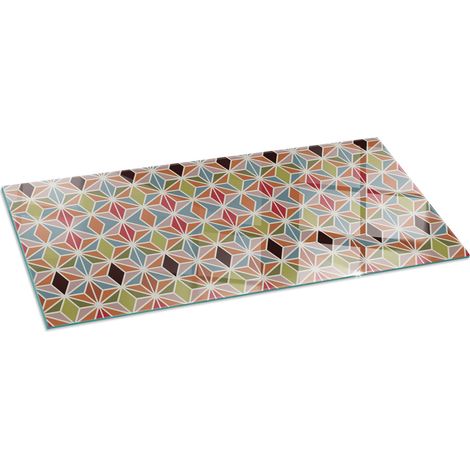 Glasplatte für Kaminofen Sicherheitsglas Schutzplatte Glasbodenplatte für Kamin Hitzeschutz für Kamin Funken Polygonale Muster 125x50 cm