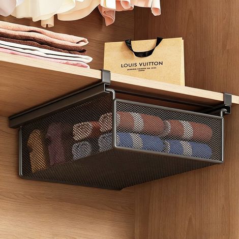Cintre multifonctionnel pour penderie, étagère de rangement pratique pour sous-vêtements, cloison style tiroir (1/5)