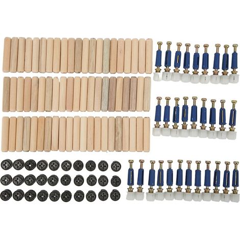 Kit de connexion 3 en 1 pour roue excentrique, écrou et vis renforcés, fixations pour panneaux de meubles et tableaux, roue excentrique de 12 mm (1/5)