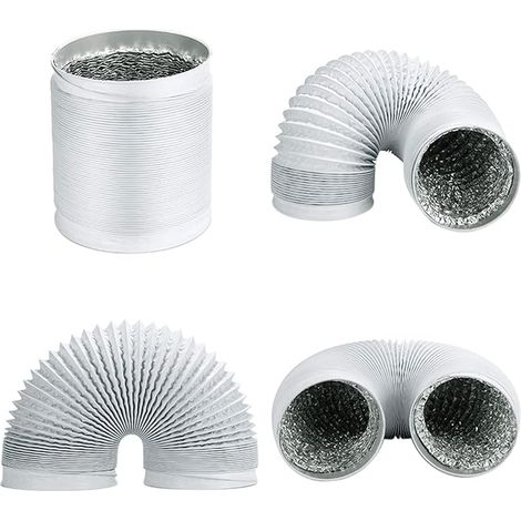 Tuyau d'évacuation télescopique en PVC composite épais pour système d'arrivée d'air frais, climatisation, ventilation, blanc-AquaForge (1/4)
