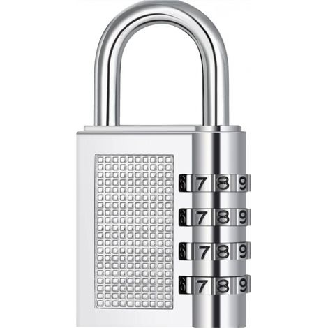 Cadenas à combinaison 4 chiffres pour armoires - Gym School Emporium, Cadenas extérieur résistant aux intempéries pour clôture, portail, abri de jardin, garage, Argent