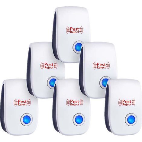 Répulsif à ultrasons pour souris, lot de 6, anti-moustiques, répulsif électronique d'intérieur pour rats, fourmis, araignées et moustiques (1/5)
