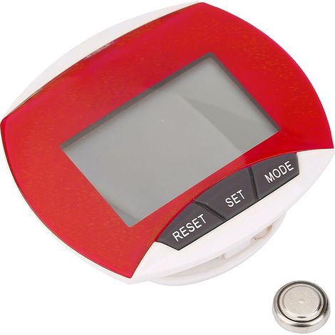 Podomètre d'extérieur, compteur de pas, de distance de marche et de calories brûlées (rouge)