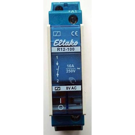 Eltako R12-100-8V Relais de commutation Tension nominale: 8 V Courant de commutation (max.): 8 A 1 NO (T) 1 pc(s)