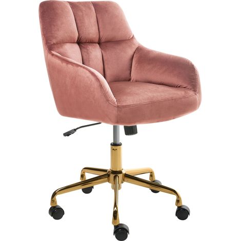Schreibtischstuhl PALMDALE Samtstoff Rosa