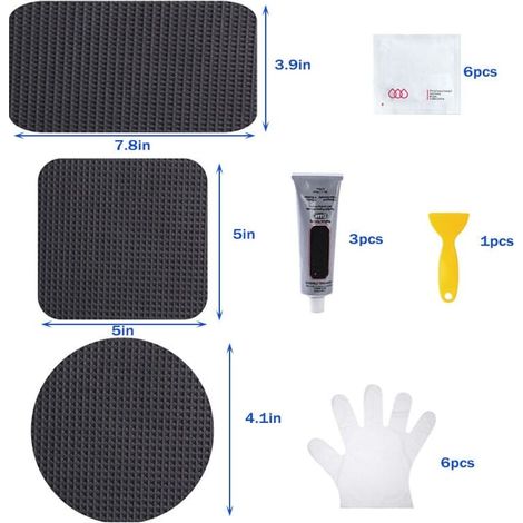 Kit de réparation de trampoline en 7 pièces, accessoires pour réparer les trous et déchirures du tapis de saut, solution pratique pour l’entretien de trampoline de jardin