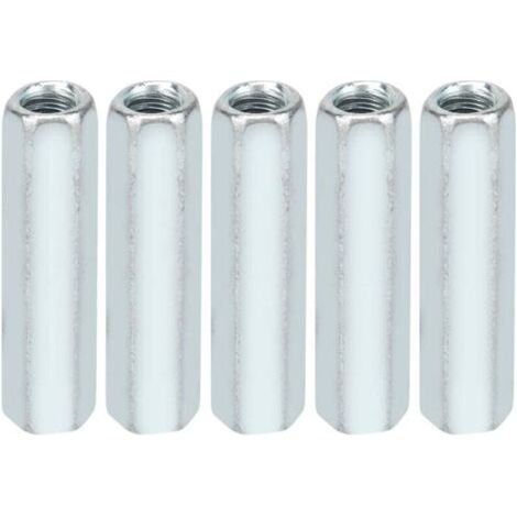 Hexagonal nut, 5pcs M6 × 40mm hexagonal socket nut long shank nut threaded fasteners for home, office appliances, communication equipment, ship assembly