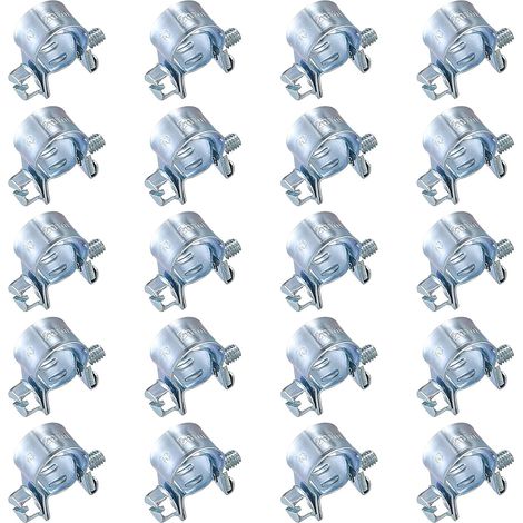 20 abrazaderas ajustables para mangueras, abrazaderas metálicas para mangueras, abrazaderas para tubos de escape y mangueras de inyección de combustible - 10-12 mm (1/5)